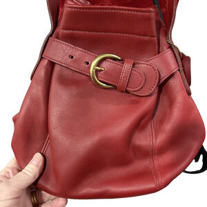 Vintage Coach Soho Purse Belted Bag 415 Red Leather Shoulderbag Brass Hardware